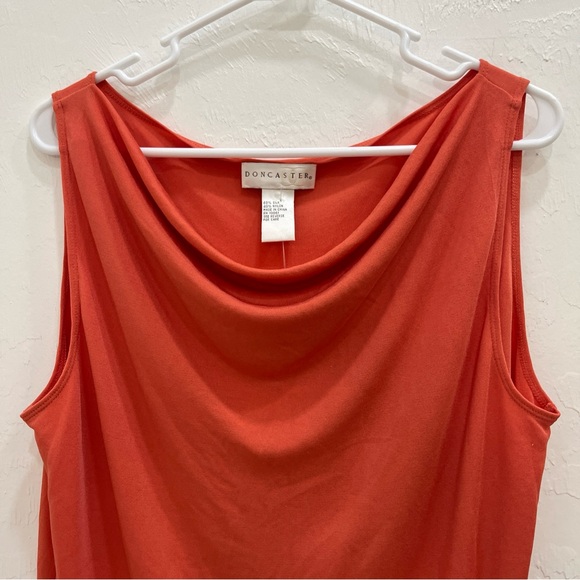 Doncaster Women's Vibrant Orange Tank Top Silk size L Sleeveless - Picture 2 of 7